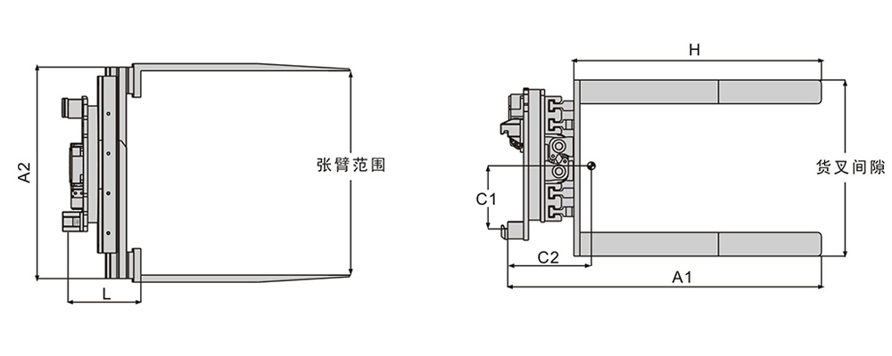 旋转四叉叉夹|叉车四叉叉夹|大件物搬运叉车叉夹|抱叉叉车